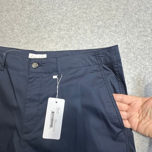 Cotton & Co Cotton Nylon Easy Short Mens 36 Navy Stretch Flat Front Straight Leg - Picture 6 of 9